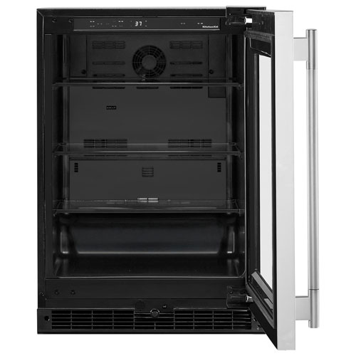 KitchenAid Undercounter 5.2 Cu. Ft. Bar Fridge - Black Cabinet/Stainless Doors