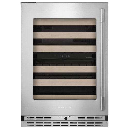 KitchenAid Undercounter 46-Bottle Freestanding Wine Cellar - PrintShield Stainless Finish
