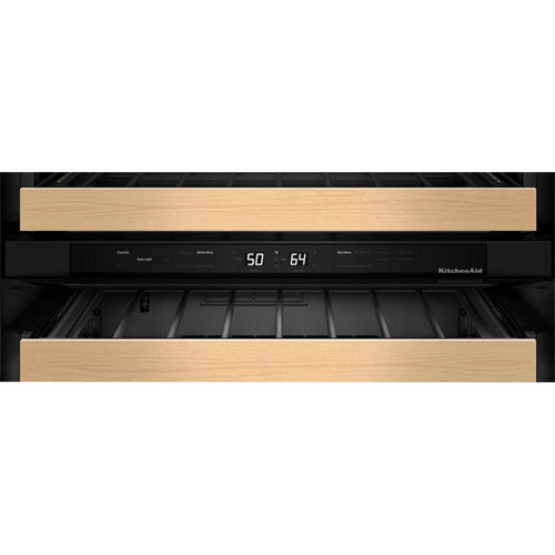 KitchenAid Undercounter 46-Bottle Freestanding Wine Cellar - PrintShield Stainless Finish