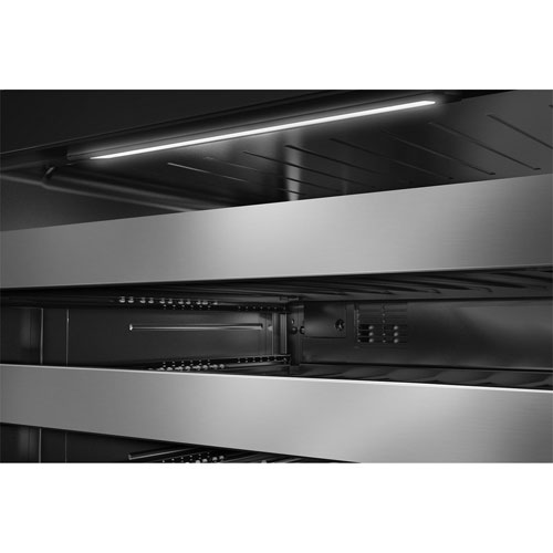 KitchenAid Undercounter 46-Bottle Freestanding Wine Cellar - Black Cabinet/Stainless Doors