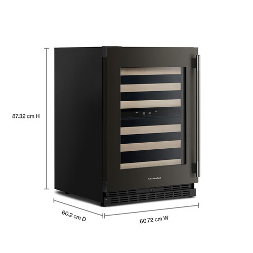KitchenAid Undercounter 46-Bottle Freestanding Wine Cellar - Black Ore