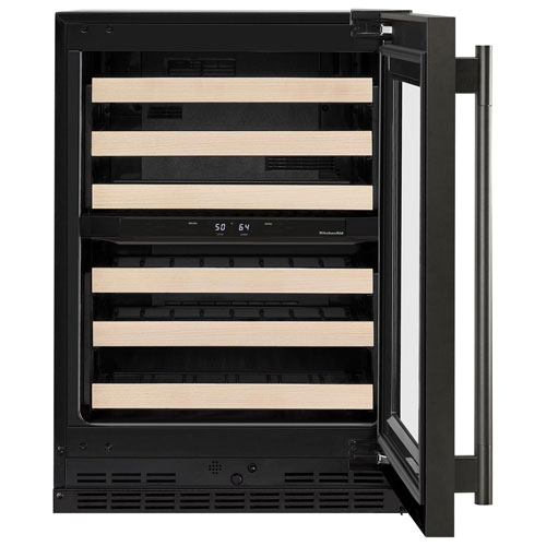 KitchenAid Undercounter 46-Bottle Freestanding Wine Cellar - Black Ore