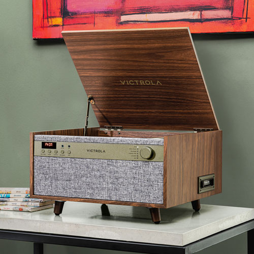 Victrola Century 6-in-1 Belt Drive Turntable & Music Center - Walnut