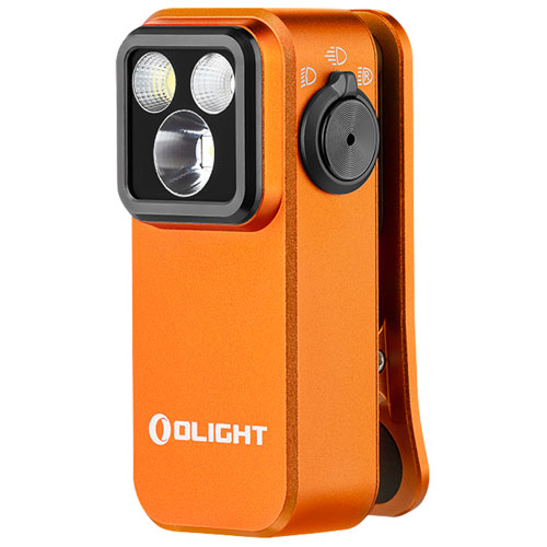 Lampe de poche à pince Pro d'Olight - 500 lumens - Orange