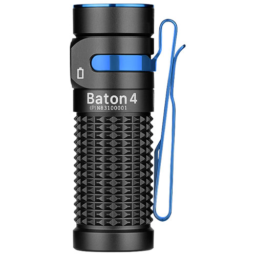 Lampe de poche Baton 4 d'Olight : Édition Premium - 1300 lumens - Noir