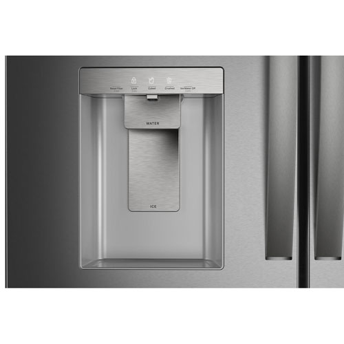 Réfrigérateur à deux portes 28,9 pi³ et 36 po avec distributeur d'eau et de glaçons de Whirlpool - Inox résistant aux traces de doigts