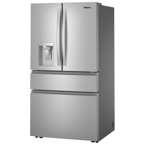 Réfrigérateur à deux portes 28,9 pi³ et 36 po avec distributeur d'eau et de glaçons de Whirlpool - Inox résistant aux traces de doigts