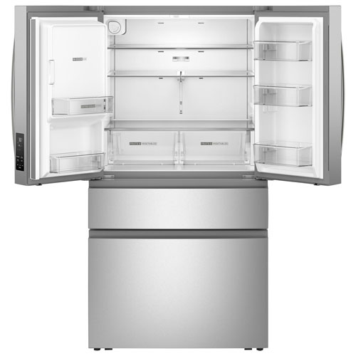 Réfrigérateur à deux portes 28,9 pi³ et 36 po avec distributeur d'eau et de glaçons de Whirlpool - Inox résistant aux traces de doigts
