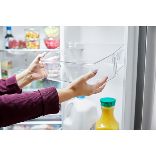 Réfrigérateur à deux portes 28,9 pi³ et 36 po avec distributeur d'eau et de glaçons de Whirlpool - Inox résistant aux traces de doigts