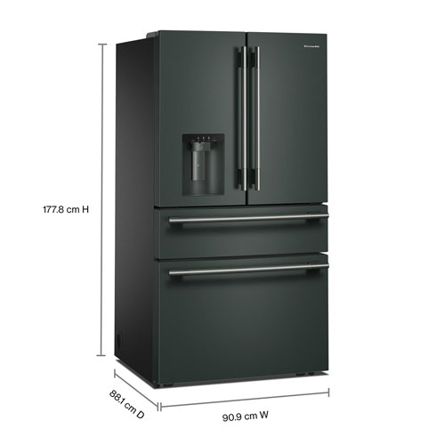 KitchenAid 36" 28.7 Cu. Ft. French Door Refrigerator with Water & Ice Dispenser - Juniper