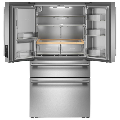 Réfrigérateur à deux portes 28,7 pi³ 36 po avec distributeur d'eau et de glaçons de KitchenAid - Acier inoxydable PrintShield