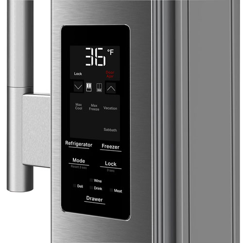 Réfrigérateur à deux portes 28,7 pi³ 36 po avec distributeur d'eau et de glaçons de KitchenAid - Acier inoxydable PrintShield