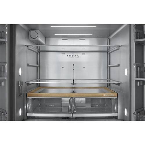 KitchenAid 36" 28.7 Cu. Ft. French Door Refrigerator w/ Water & Ice Dispenser - Black Ore