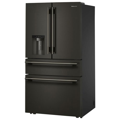 KitchenAid 36" 28.7 Cu. Ft. French Door Refrigerator w/ Water & Ice Dispenser - Black Ore
