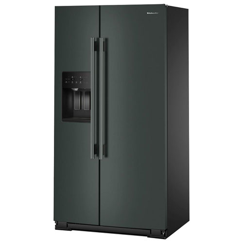 Réfrigérateur à congélateur juxtaposé 36 po 20,9 pi³ avec distributeur d'eau et de glaçons de KitchenAid - Genévrier