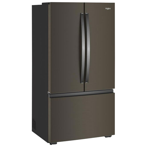 Réfrigérateur à deux portes 24,3 pi³ 36 po avec distributeur d'eau de Whirlpool - Fini acier inoxydable noir