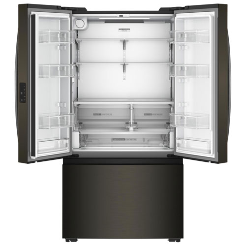 Réfrigérateur à deux portes 24,3 pi³ 36 po avec distributeur d'eau de Whirlpool - Fini acier inoxydable noir