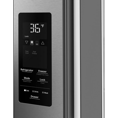 Réfrigérateur à deux portes 29,8 pi³ et 36 po avec distributeur d'eau de Whirlpool - Inox résistant aux traces de doigts