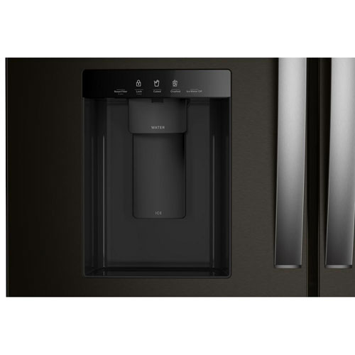 Réfrigérateur à deux portes 28,9 pi³ et 36 po avec distributeur d'eau et de glaçons de Whirlpool - Inox noir résistant aux traces de doigts