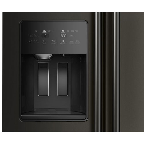 Réfrigérateur à congélateur juxtaposé 20,9 pi³ 36 po avec distributeur d'eau et de glaçons de KitchenAid - Minerai noir