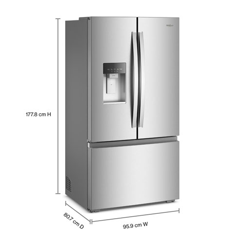 Whirlpool 36" 23.4 Cu Ft French Door Refrigerator w/ Water & Ice Dispenser - Stainless