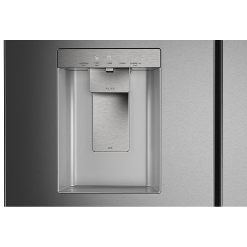 Réfrigérateur à deux portes 28,9 pi³ et 36 po avec distributeur d'eau et de glaçons de Whirlpool - Inox