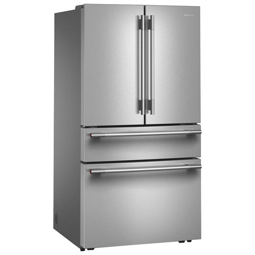 Réfrigérateur à deux portes 29,5 pi³ 36 po avec distributeur d'eau et de glaçons de KitchenAid - Acier inoxydable PrintShield