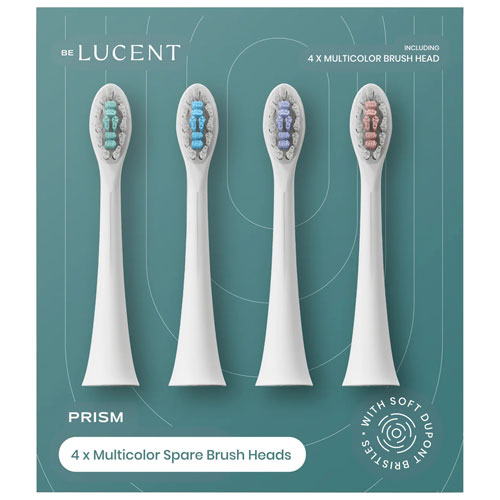 Têtes de remplacement pour brosse à dents Prism de Lucent - Paquet de 4 - Multicolore