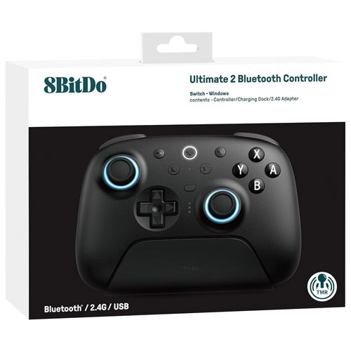 Manette Bluetooth Ultimate 2 de 8BitDo pour Switch/Switch 2/Windows/Android/iOS - Noir