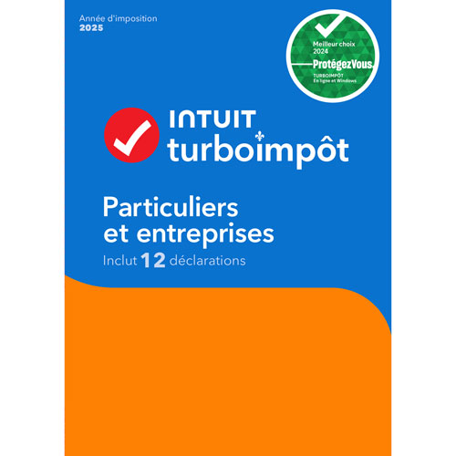 TurboImpôt Particuliers et entreprises 2025 - 1 utilisateur - 12 déclarations