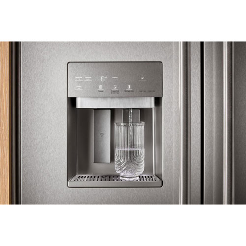 Réfrigérateur à congélateur juxtaposé 20,8 pi³ 36 po avec distributeur d'eau et de glaçons de KitchenAid - Acier inoxydable