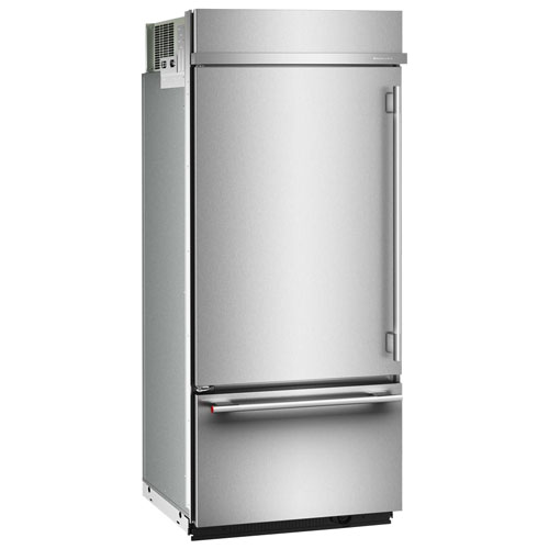 Réfrigérateur à congélateur inférieur 20,8 pi³ 36 po de KitchenAid - Acier inoxydable avec fini PrintShield