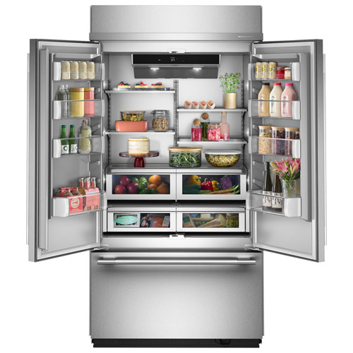 Réfrigérateur à deux portes 24,2 pi³ 42 po de KitchenAid - Acier inoxydable avec fini PrintShield