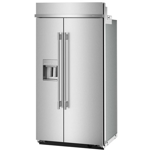 Réfrigérateur à congélateur juxtaposé 25,1 pi³ 46 po avec distributeur d'eau et de glaçons de KitchenAid - Acier inoxydable