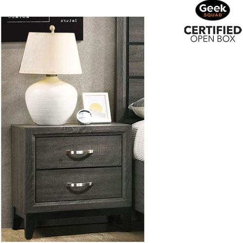 Open Box - Hugo Contemporary 2-Drawer Nightstand - Grey