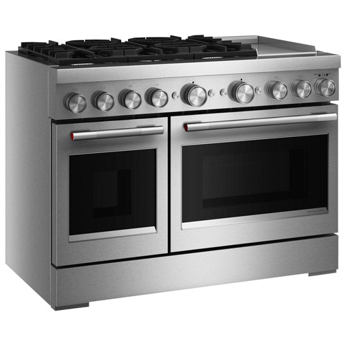 KitchenAid 48" 6.3 Cu Ft True Convection Free-Standing 6-Burner Dual Fuel Range w/ Electric Griddle -Stainless Steel