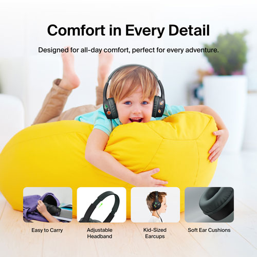Belkin SoundForm Mini Over-Ear Noise Cancelling Wired Kids Headphones - Black