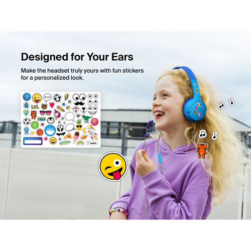 Belkin SoundForm Mini Over-Ear Noise Cancelling Wired Kids Headphones - Blue
