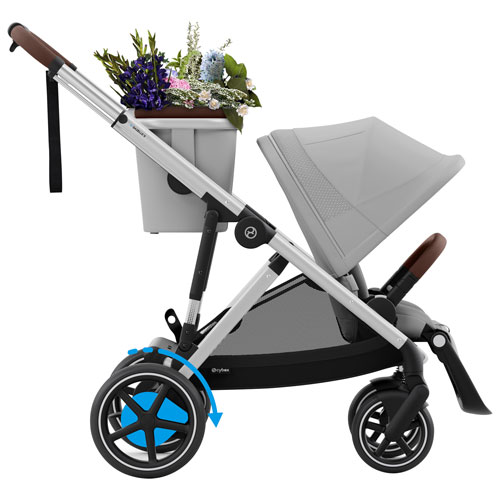 Poussette convertible pleine grandeur e-Gazelle S de Cybex - Gris pierre