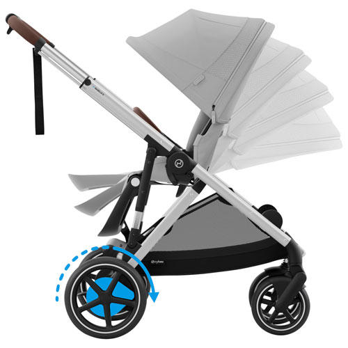 Poussette convertible pleine grandeur e-Gazelle S de Cybex - Gris pierre