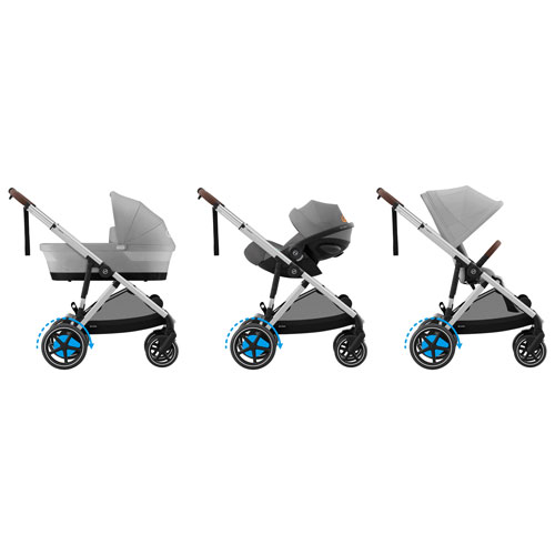 Poussette convertible pleine grandeur e-Gazelle S de Cybex - Gris pierre