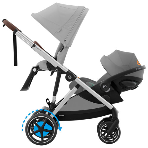 Poussette convertible pleine grandeur e-Gazelle S de Cybex - Gris pierre