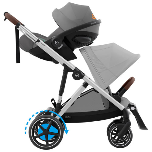 Poussette convertible pleine grandeur e-Gazelle S de Cybex - Gris pierre