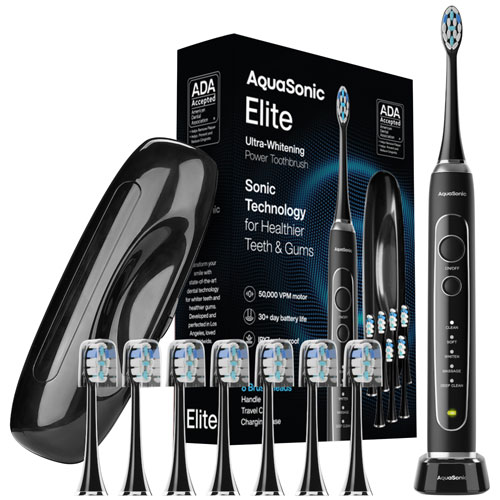 AquaSonic Elite Smart Electric Toothbrush - Black