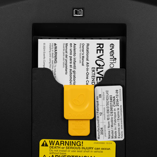 Siège rehausseur à dossier haut convertible tout-en-un Gold Revolve360 Extend d'Evenflo avec SensorSafe - Gris lunaire