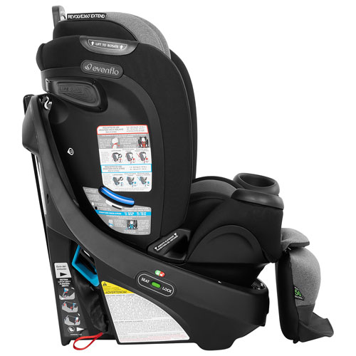 Siège rehausseur à dossier haut convertible tout-en-un Gold Revolve360 Extend d'Evenflo avec SensorSafe - Gris lunaire