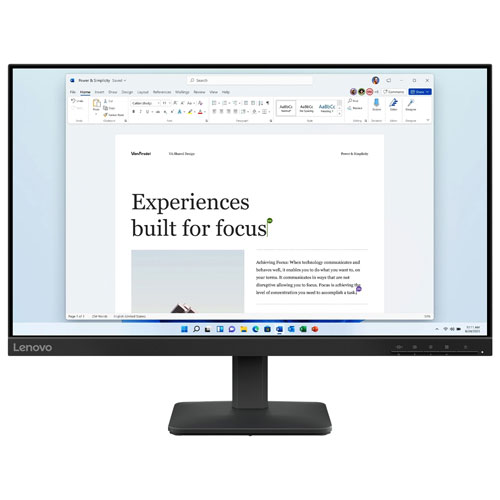 Lenovo 24" 100Hz 6ms GTG IPS LED Monitor - Raven Black