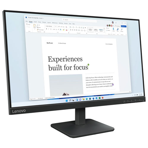 Lenovo 24" 100Hz 6ms GTG IPS LED Monitor - Raven Black