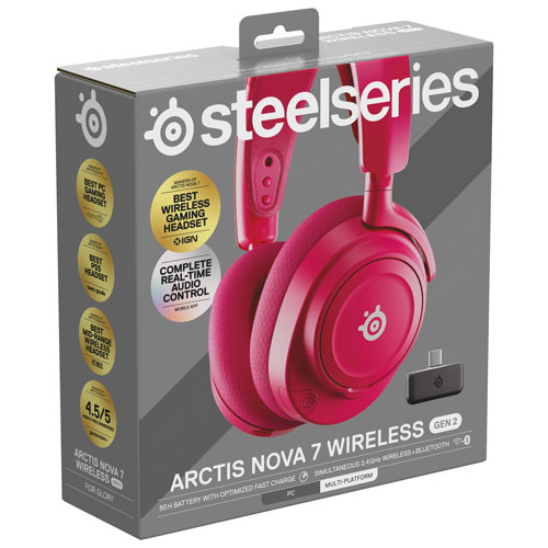 Casque de jeu sans fil Arctis Nova 7 de 2e génération de SteelSeries - Magenta