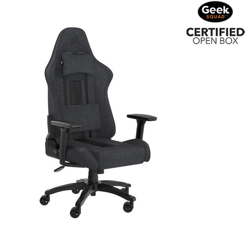 Open Box - Corsair TC100 RELAXED Ergonomic Fabric Gaming Chair - Grey/Black
